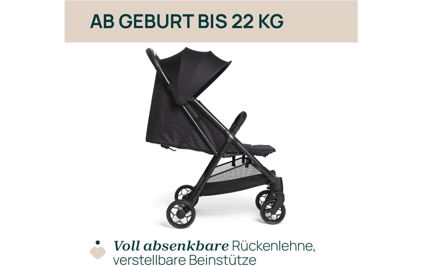 Buggy Urbino Black<br>Sportwagen für Kinder ab Geburt bis 22 kg