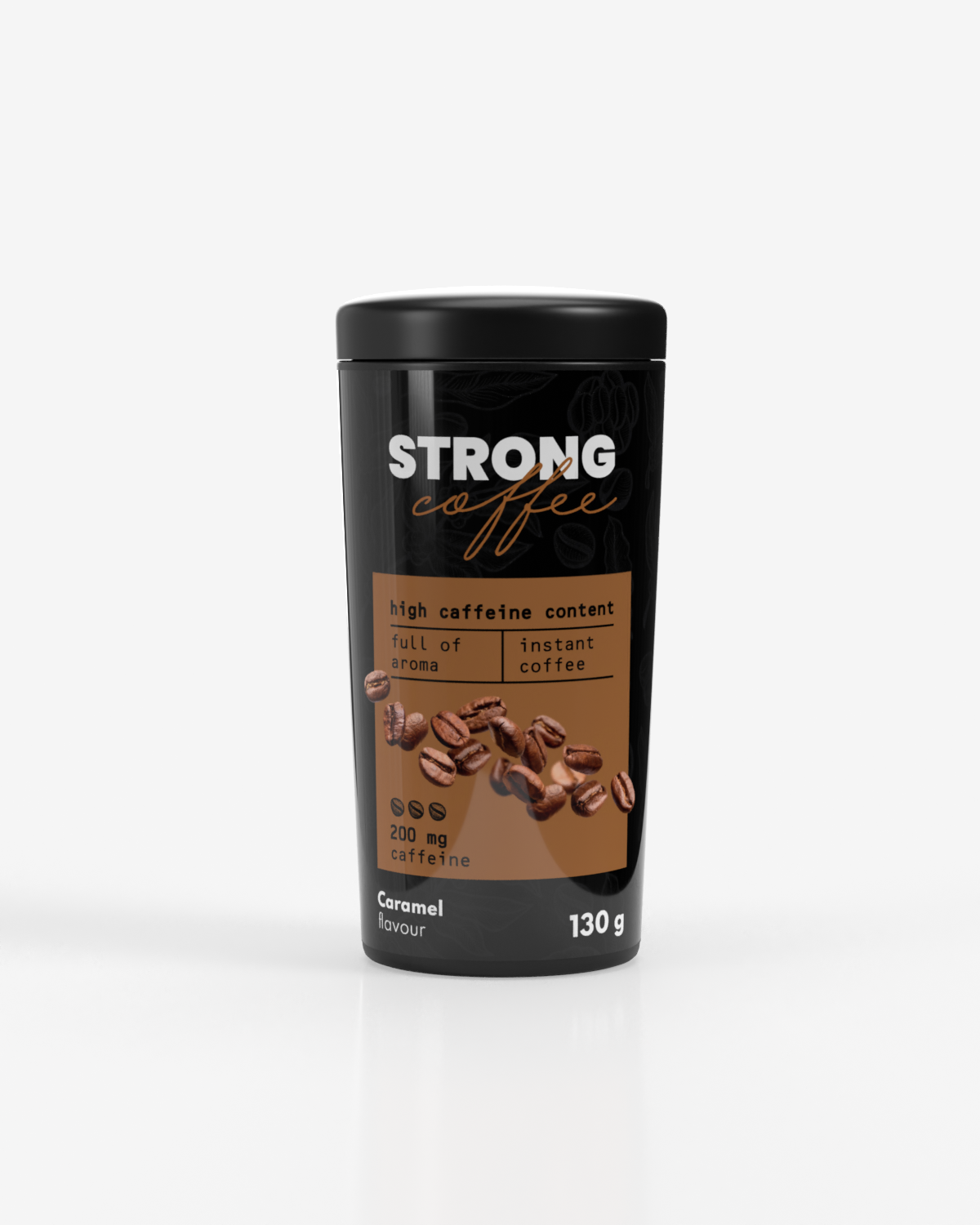 3x BodyFuel Strongt Instant Coffee Caramel 130g