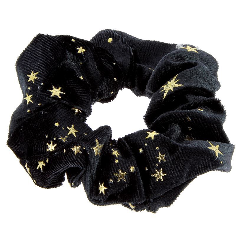 Chouchou velours étoilé Noir