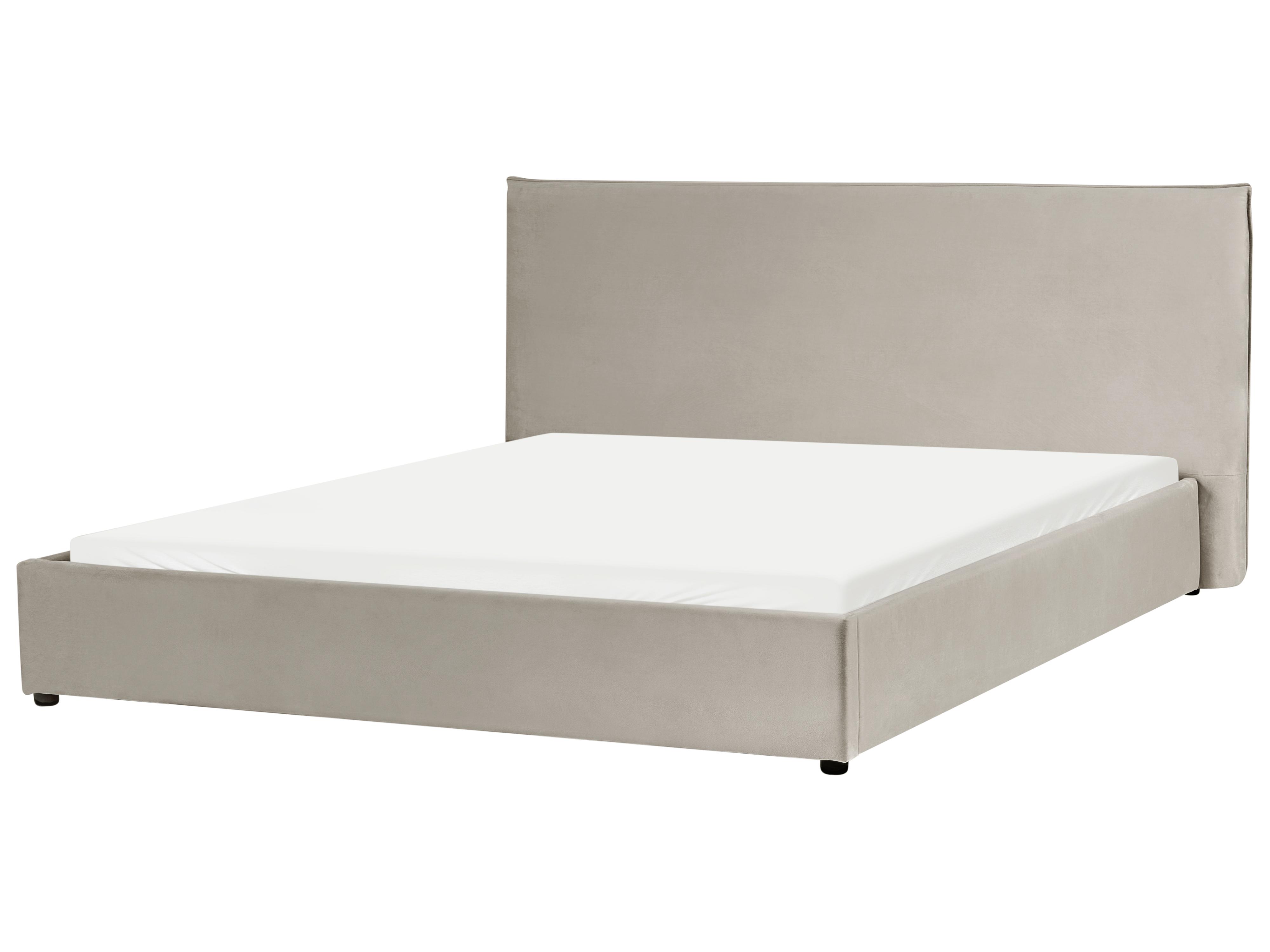 Bed Fluweel LAVAUR 180 x 200 cm Taupe