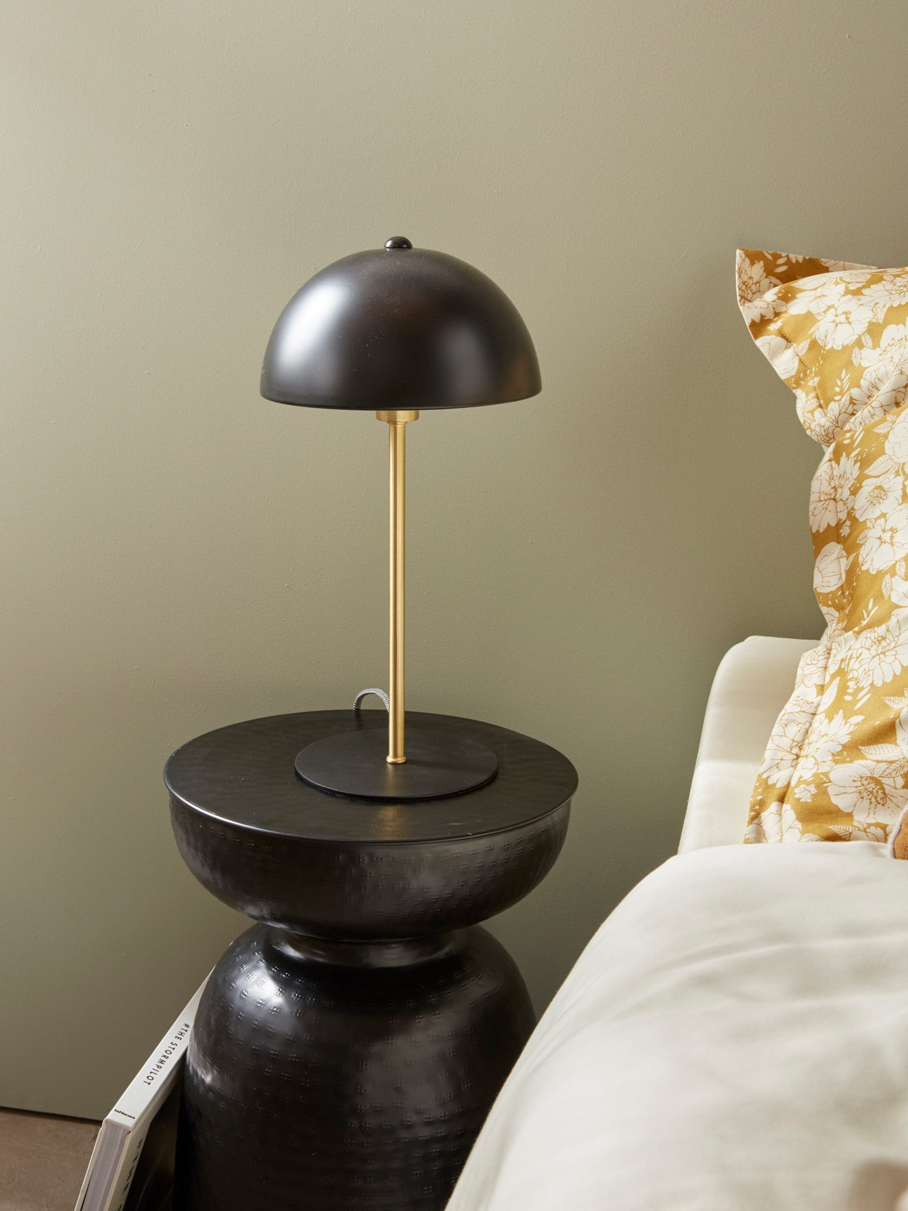 Lampe champignon bicolore en métal