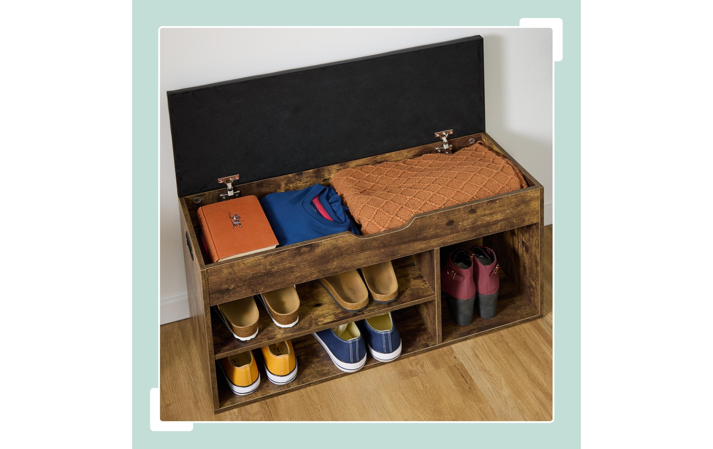 relaxdays Schuhregal »mit Sitzfläche 80 x 46 cm«