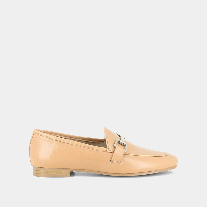 Mocassins à mors  en cuir nude