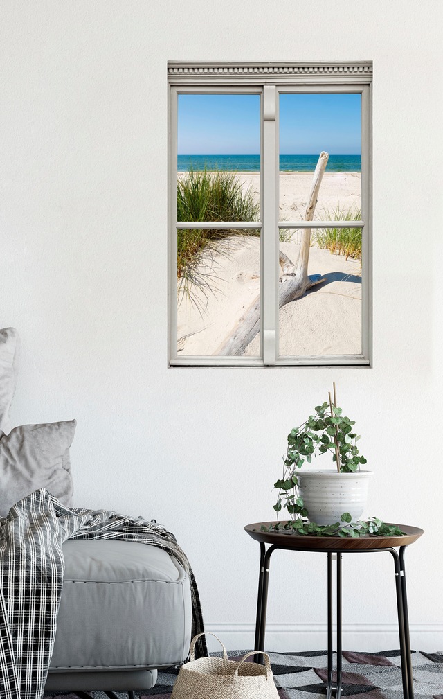 queence Wandsticker »Düne« Wandsticker, Wandbild, selbstklebend, 3D, Fenster