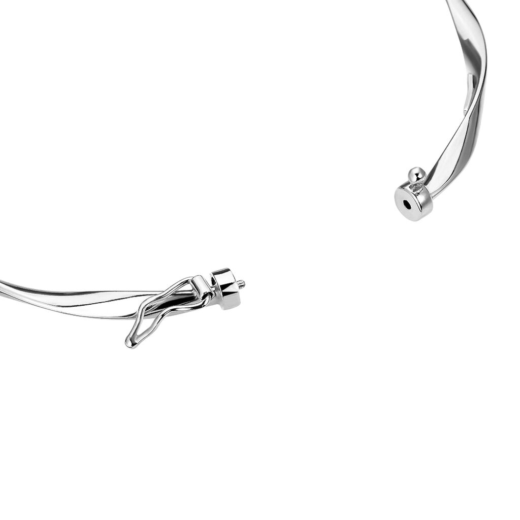Bracelet Jonc Nathaelae Argent Blanc