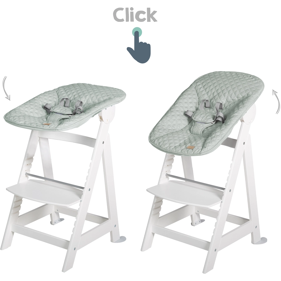 roba Treppenhochstuhl Born Up weiß Set 2 in 1 inkl. Aufsatz Style frosty green