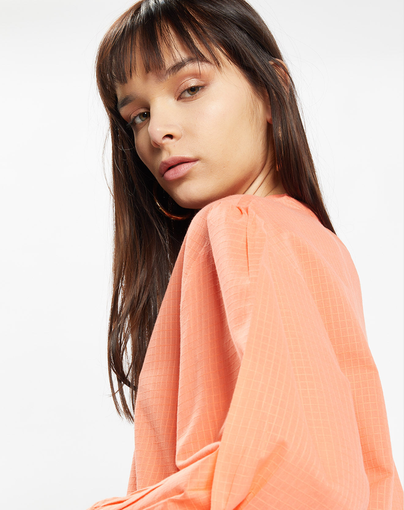 Galeries Lafayette Chemise en Coton biologique Laurie ample orange