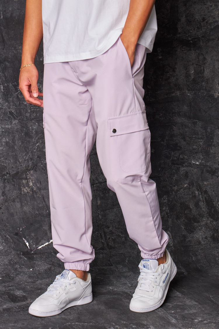 Pantalon de jogging fluide cargo violet
