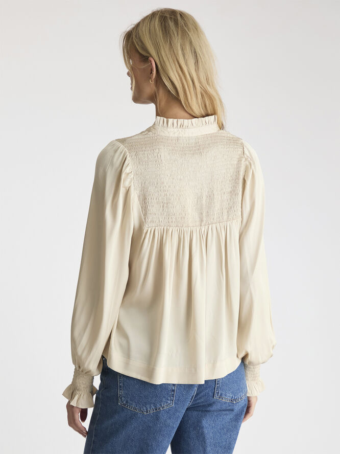 Neo Noir Jill Smooth Satin Blouse Champagne