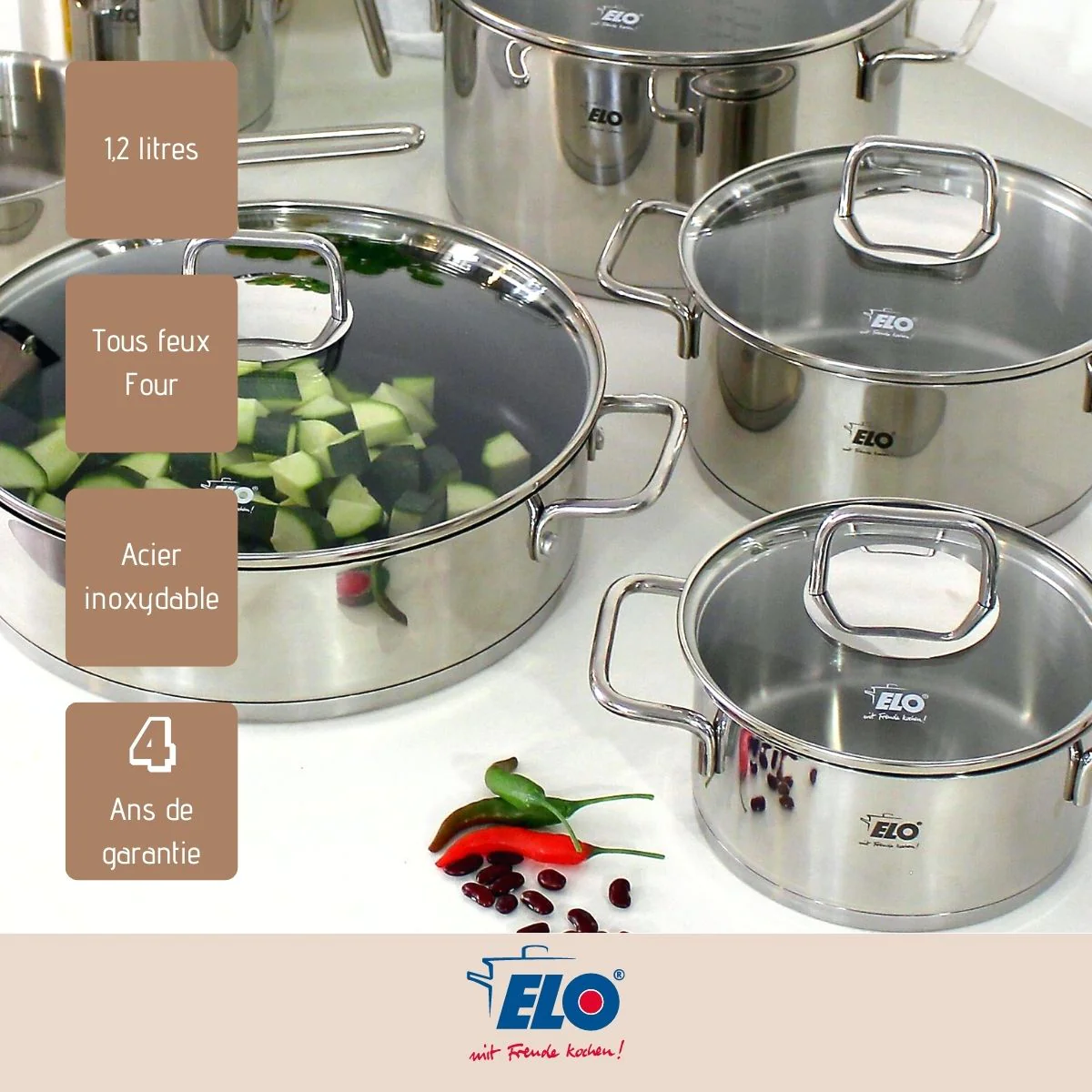 Faitout en inox 14 cm de 1,2 litres Citrin Elo