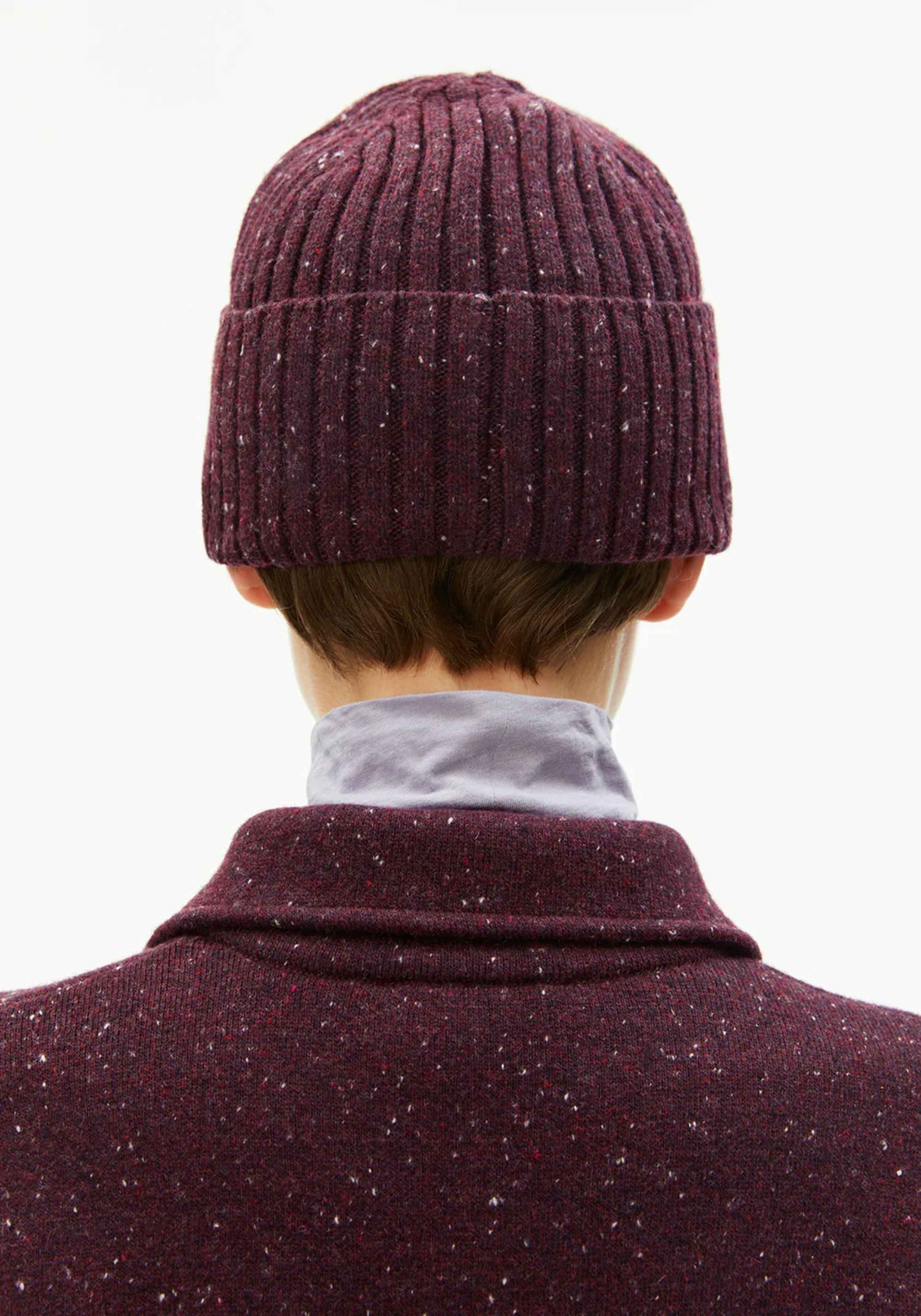 Armedangels Beanie Taaleen Tweed Dark Cranberry