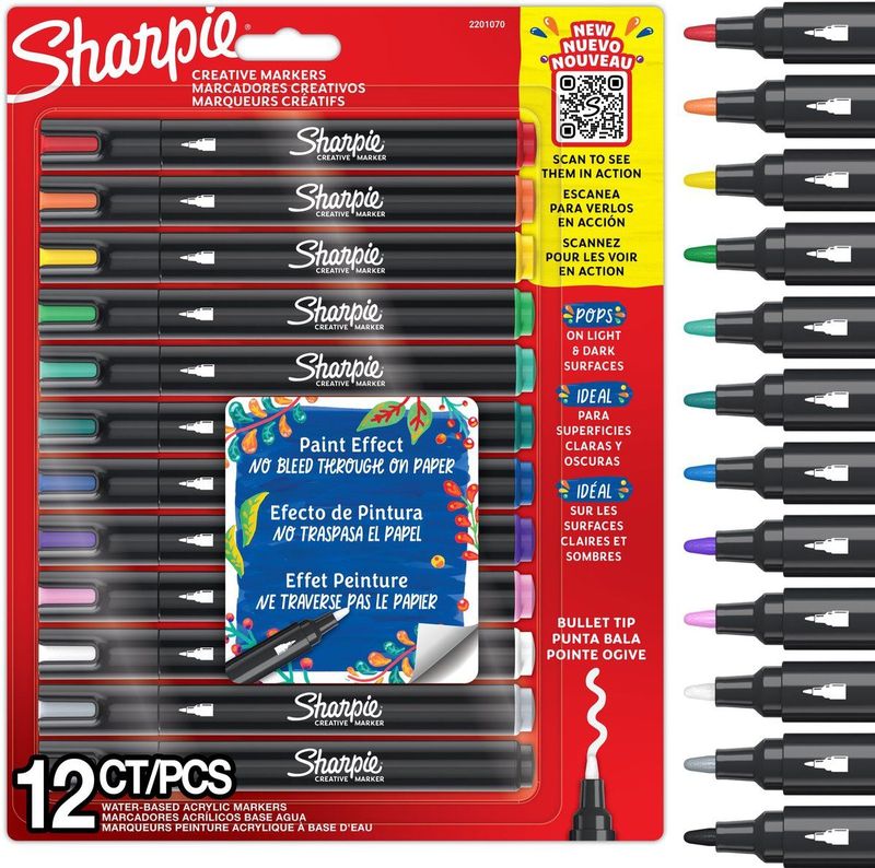 Sharpie - Creative Marker - Verfmarker - Diverse Kleuren - 12 Stuks