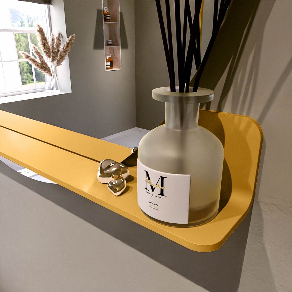 Mondiaz Spot spiegel rond Ø110cm met planchet ocher