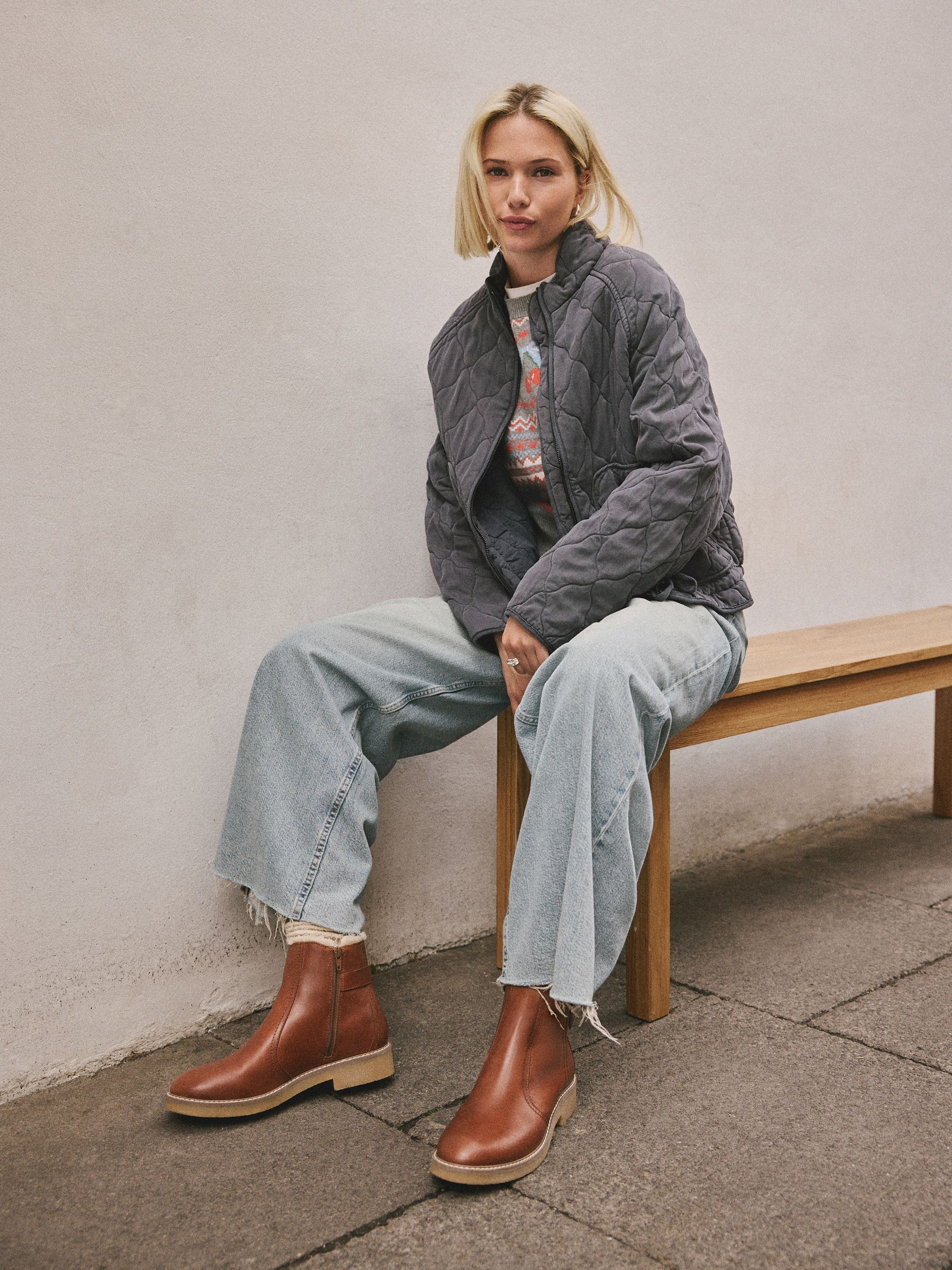 Lichtbruin leer - Forever Comfort® Faux Fur Lined Buckle Trim Ankle Boots