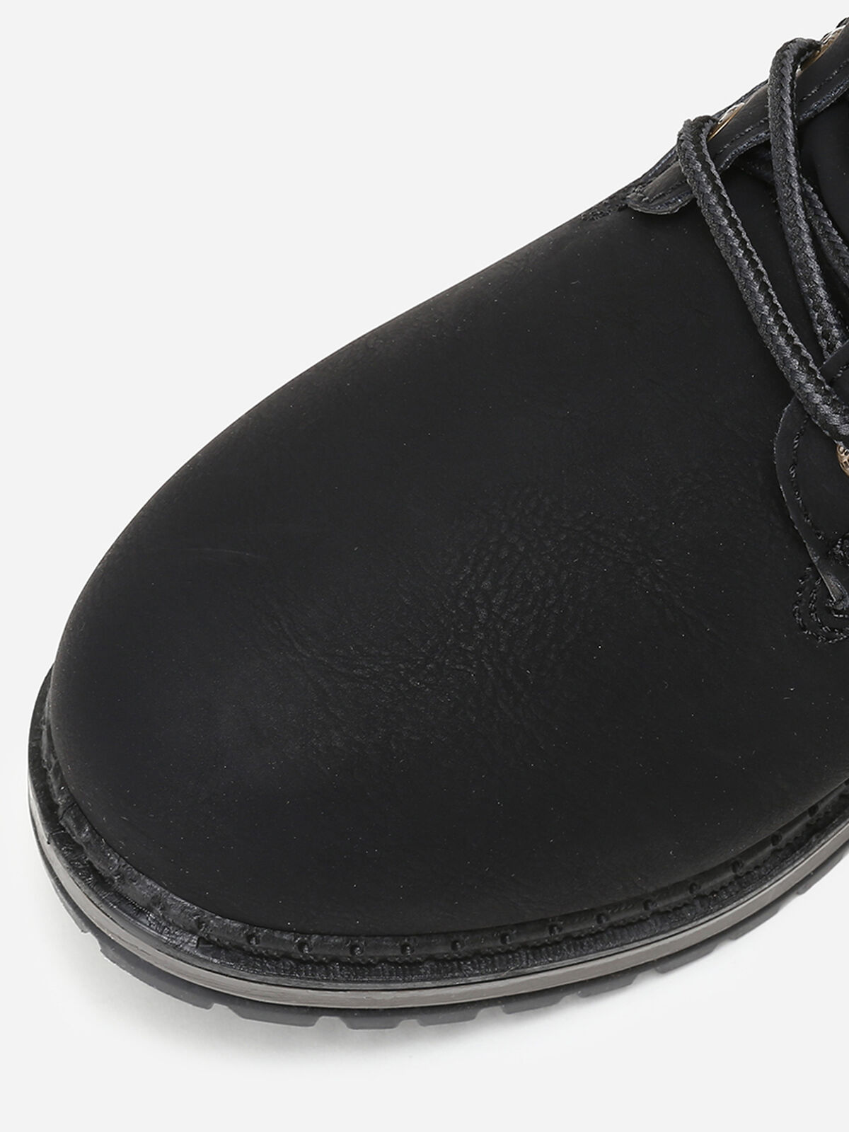Rangers effet nubuck à semelle bicolore- Noir