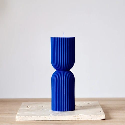 Bougie décorative 17cm bleu roi