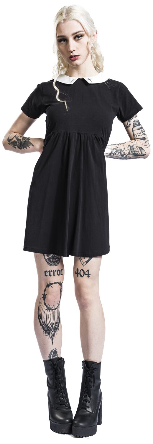 Robe Broderie Croix | Gothicana by EMP Robe courte