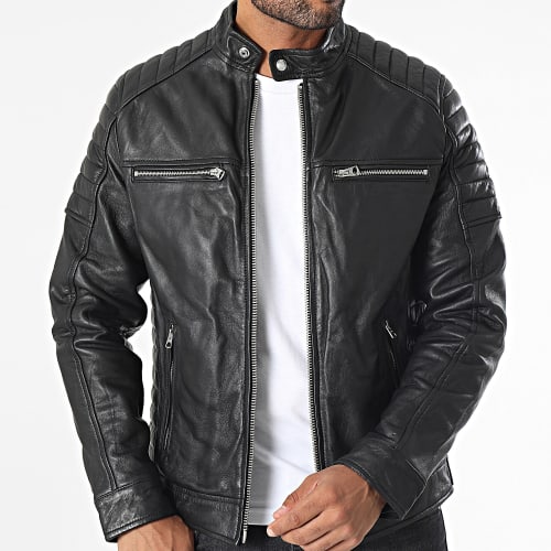 Veste Cuir Rock Noir