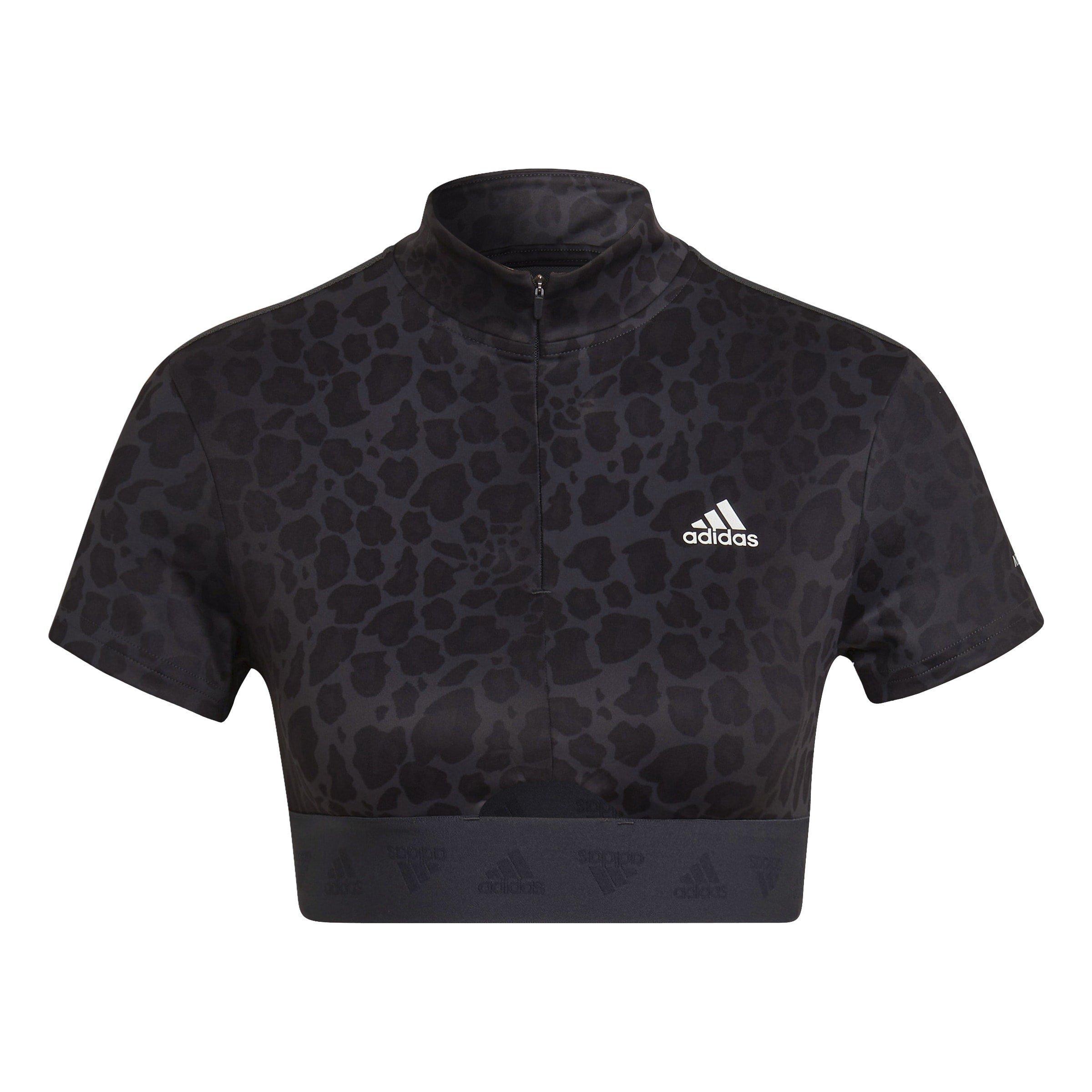 adidas Hyperglam Crop Zip Tee Womens