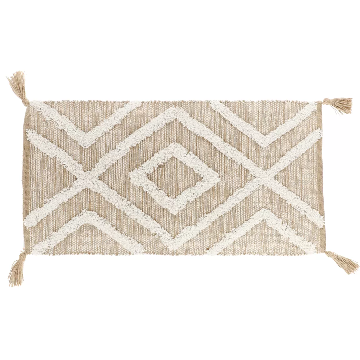 Tapis coton et jute (45 x 90 cm) Fez Beige