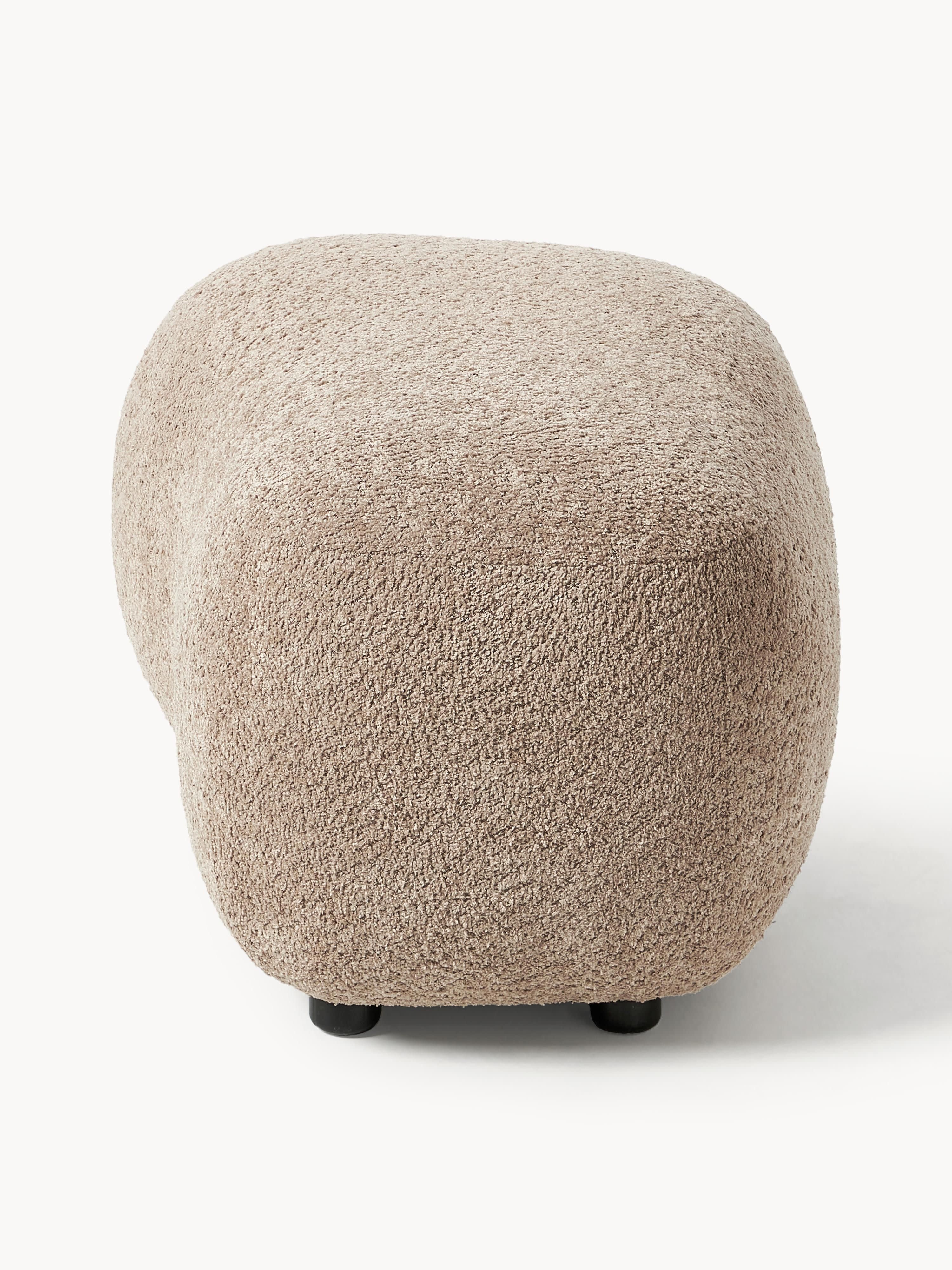 Poef Alba uit teddy-bouclé