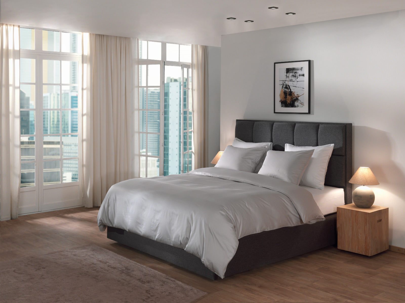 Yellow Dekbedovertrek Katoen Satijn Suites Dubai - vaporous grey