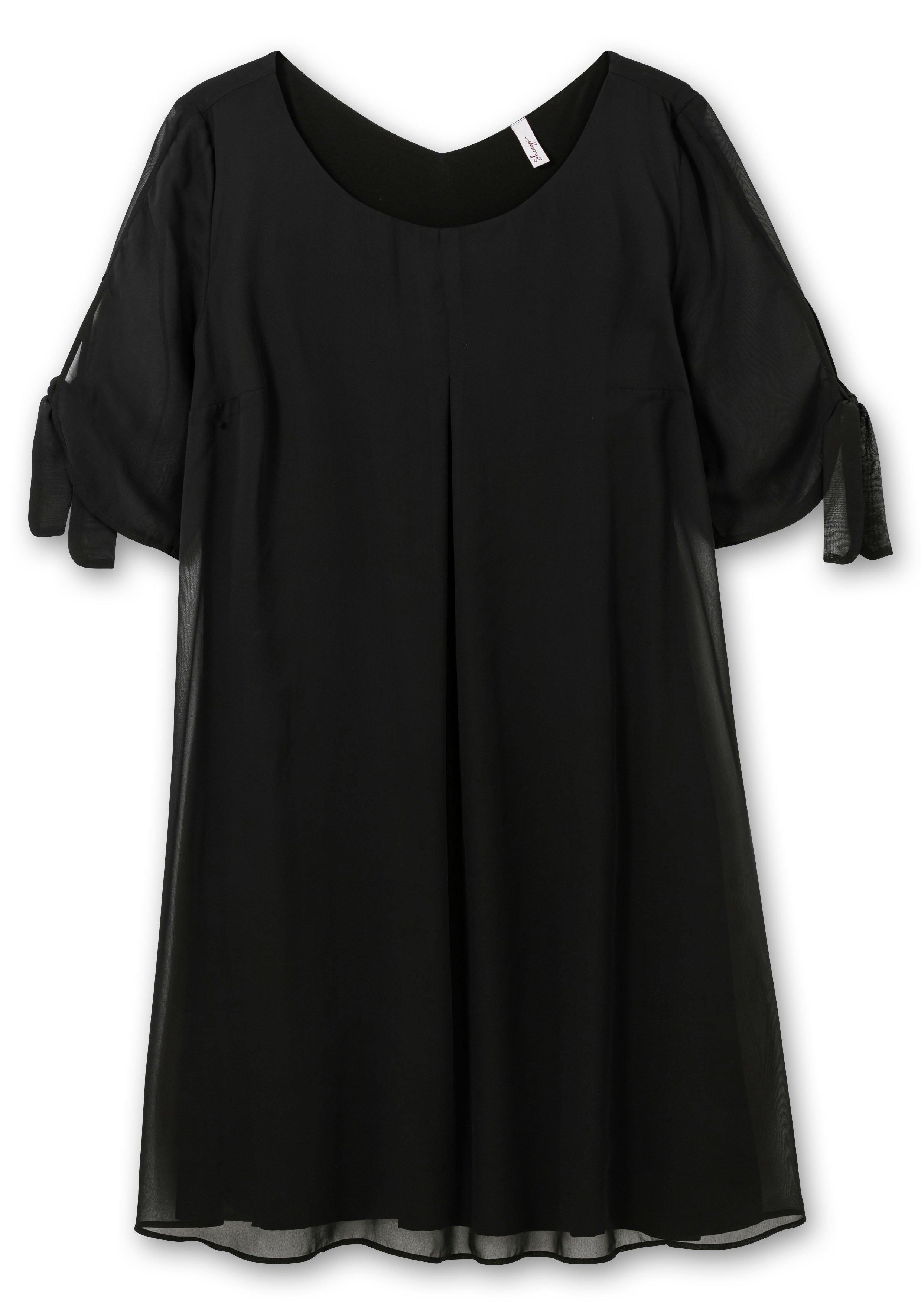 Chiffonkleid mit 3/4-Ärmeln, in Midilänge