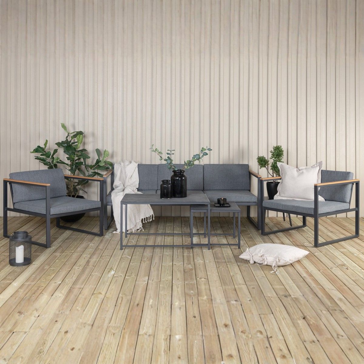 FjÃ´rd - Tuinset Grijs Metaal - 80x188x67cm - Dakar