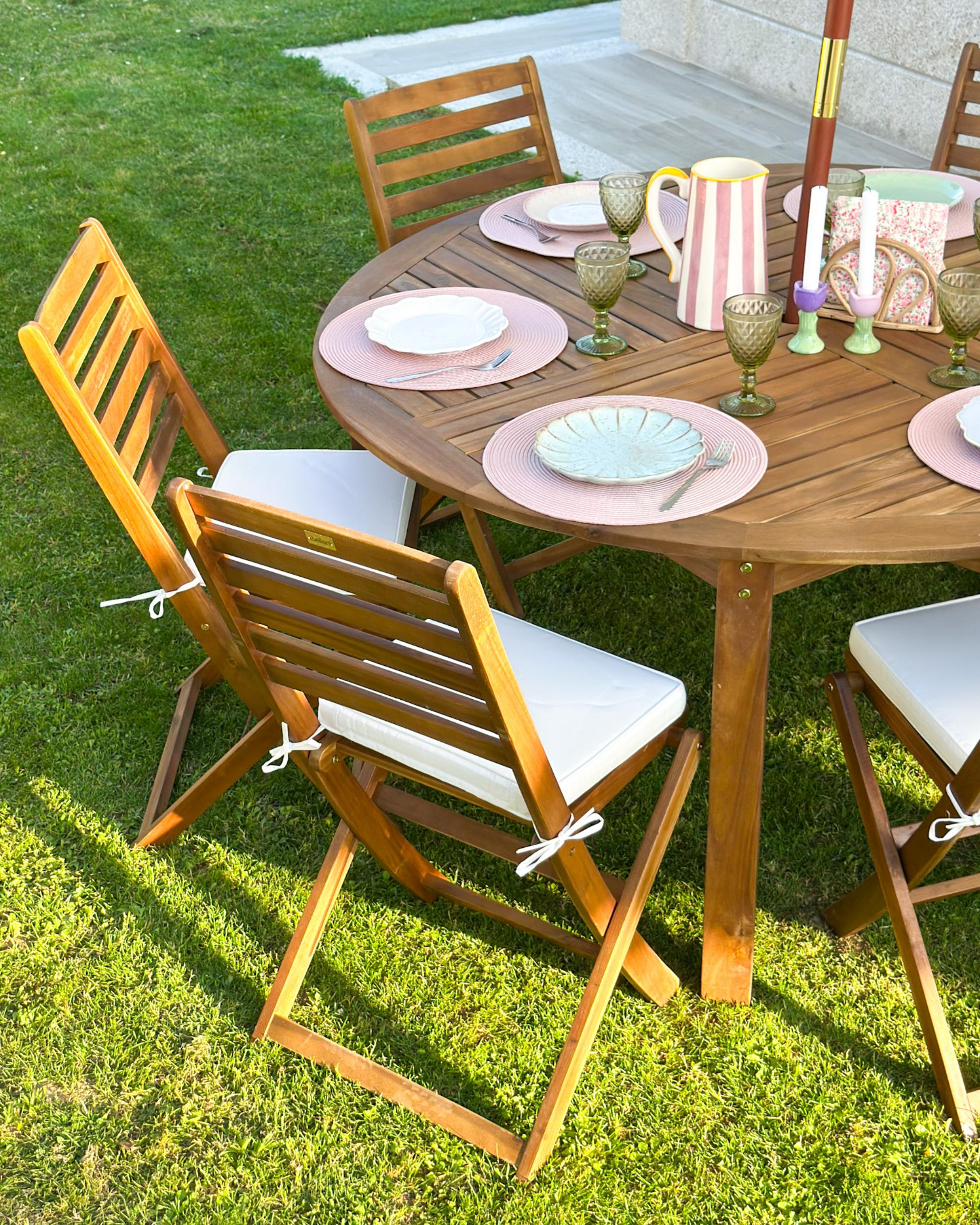 Set van 6 tuinzitkussens TOLVE 39 x 31 cm Gebroken wit