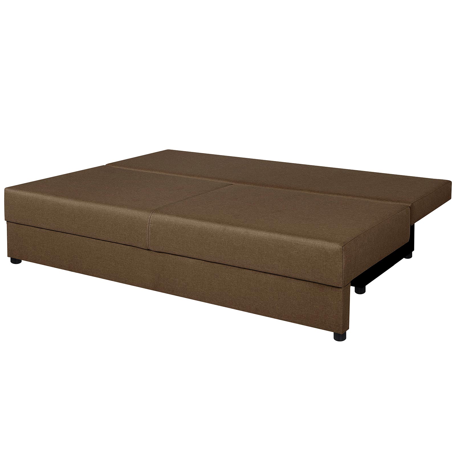 Schlafsofa - braun - Webstoff - Staukasten
