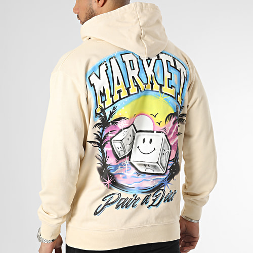 Sweat Capuche Smiley Pair Of Dice Beige