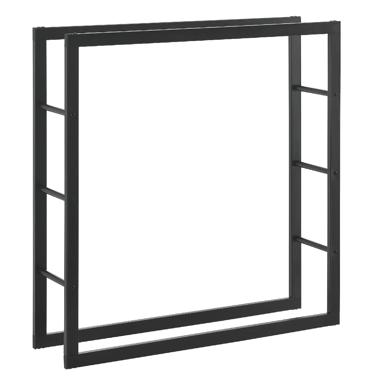 en.casa Range-bûches Kasan Acier - Noir