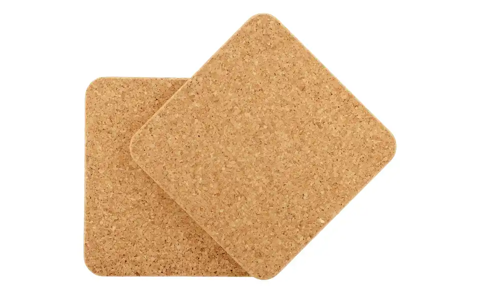 Kork-Untersetzer quadratisch, 2er-Set