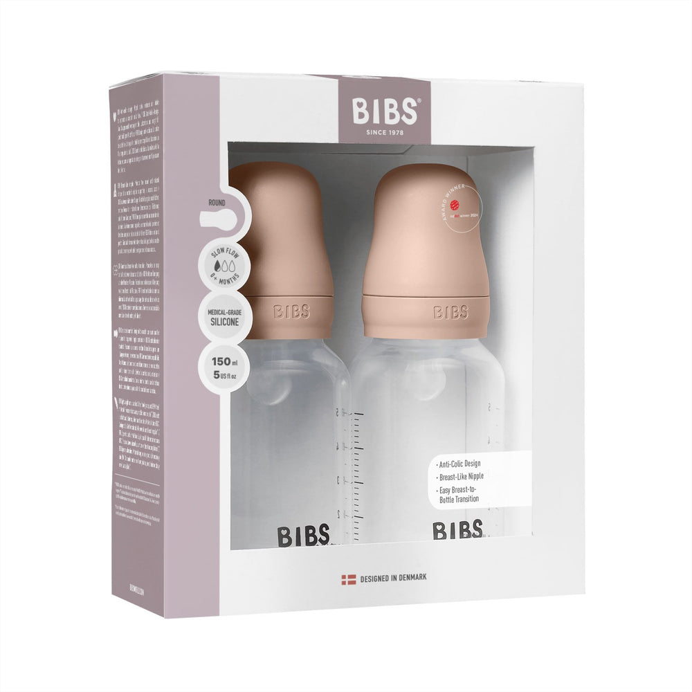 Køb Bibs Blush Baby Flaske Round Silikone 2-Pak 150 Ml Slow Flow