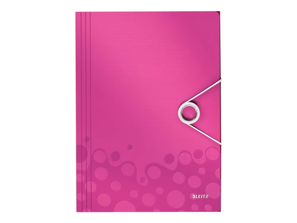 Leitz WOW - 3-folds mappe - rygbredde: 15 mm - for A4 (210 x 297 mm) - kapacitet: 150 ark - metallisk pink