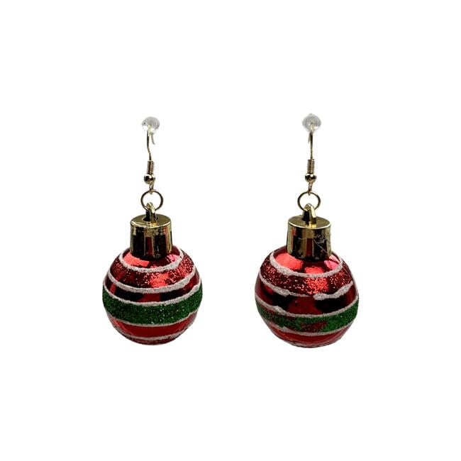 Kerst Oorbellen Kerstballen Streep