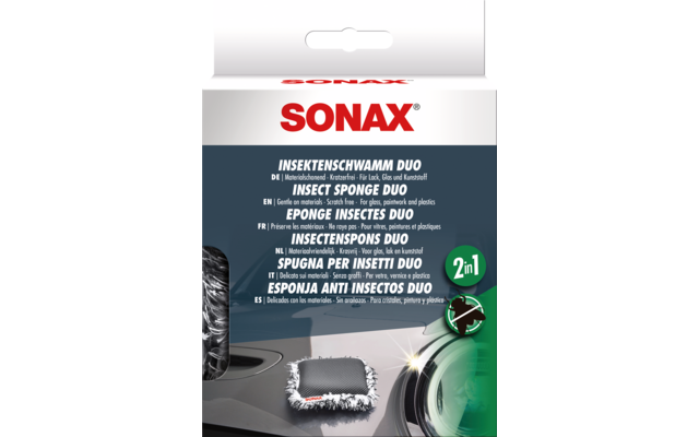 SONAX Insektenschwamm mit Netzstruktur und Mikrofaser 2 in 1