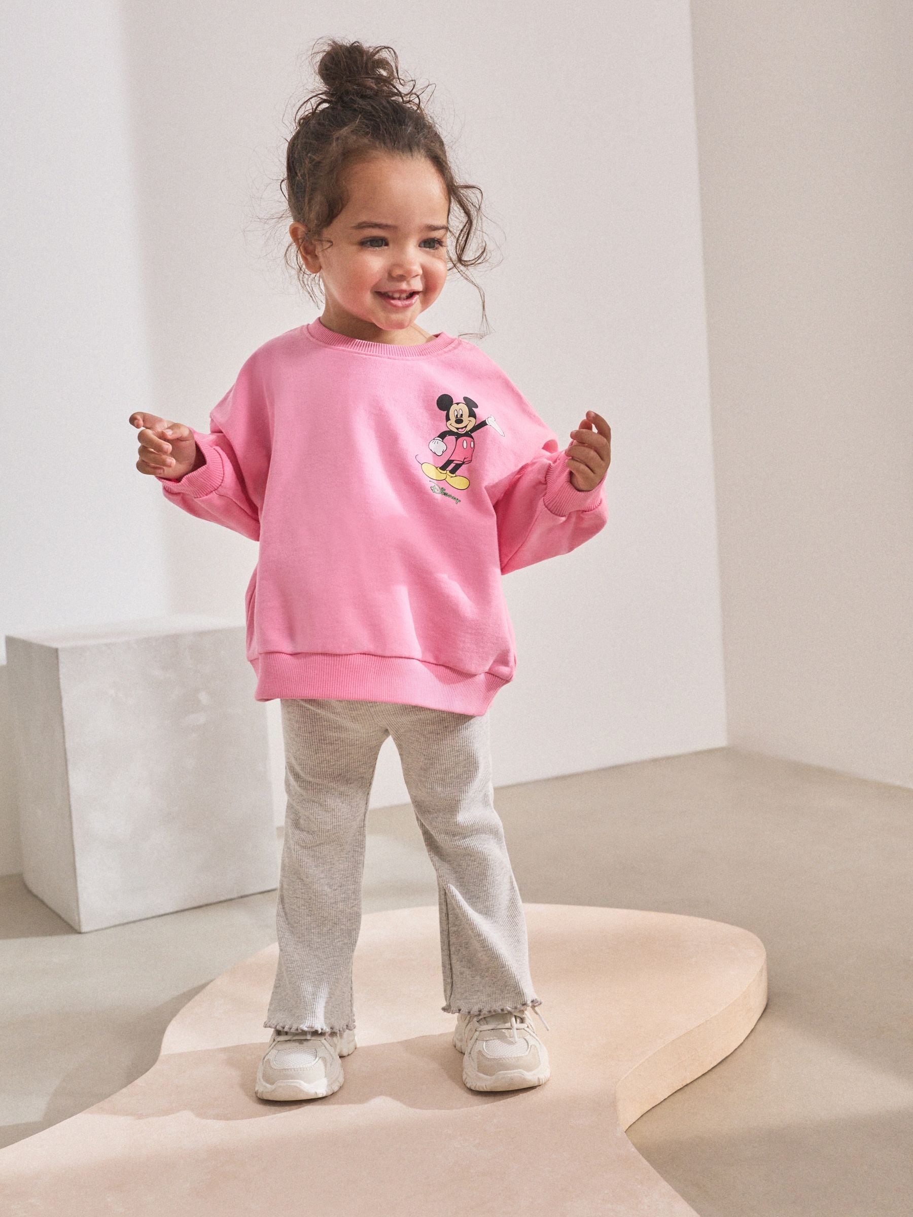 Roze - Disney Mickey Mouse and Friends set met lange mouwen top en uitlopende rok (3mnd-7jr)