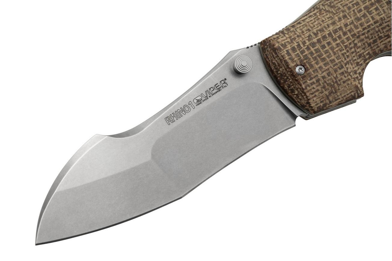 Viper Rhino 1, V5903IM, Stonewash Elmax, Brown Burlap Micarta zakmes, Fabrizio Silvestrelli design