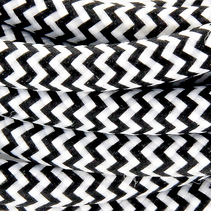 Câble en textile noir et blanc Chacon 3m 2 x 0,75mm²