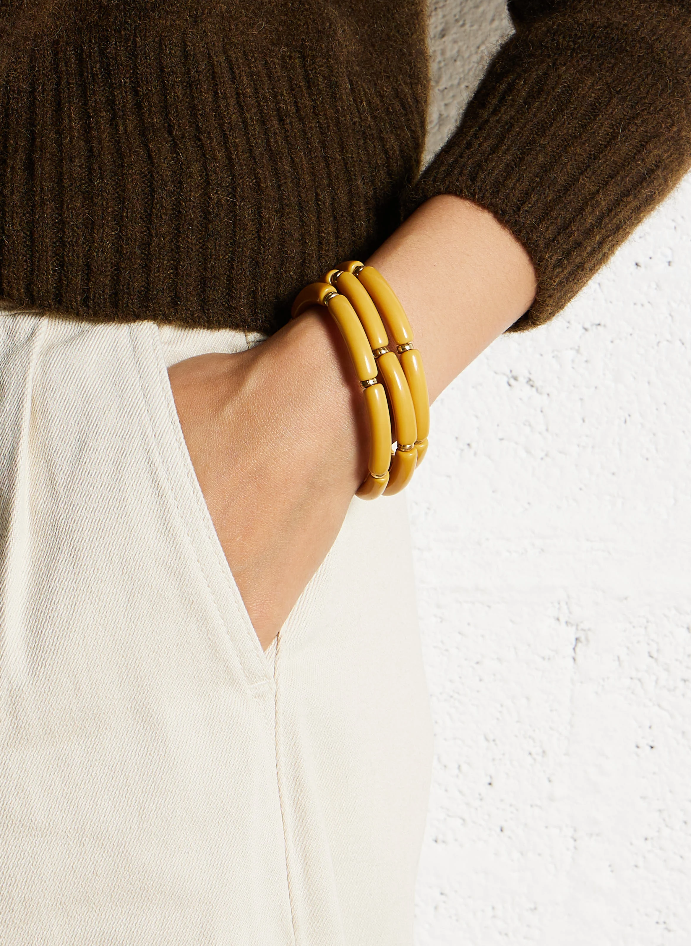 MINI PALMA - Set de 3 bracelets élastiqués | Jaune