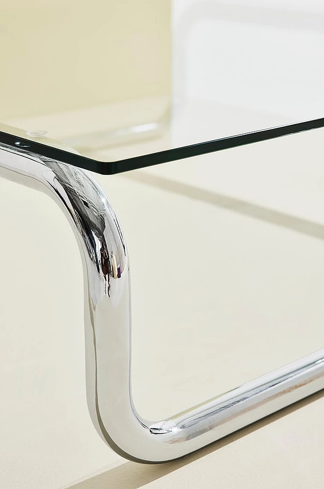 Lulu salongbord krom/glass 100x100 cm