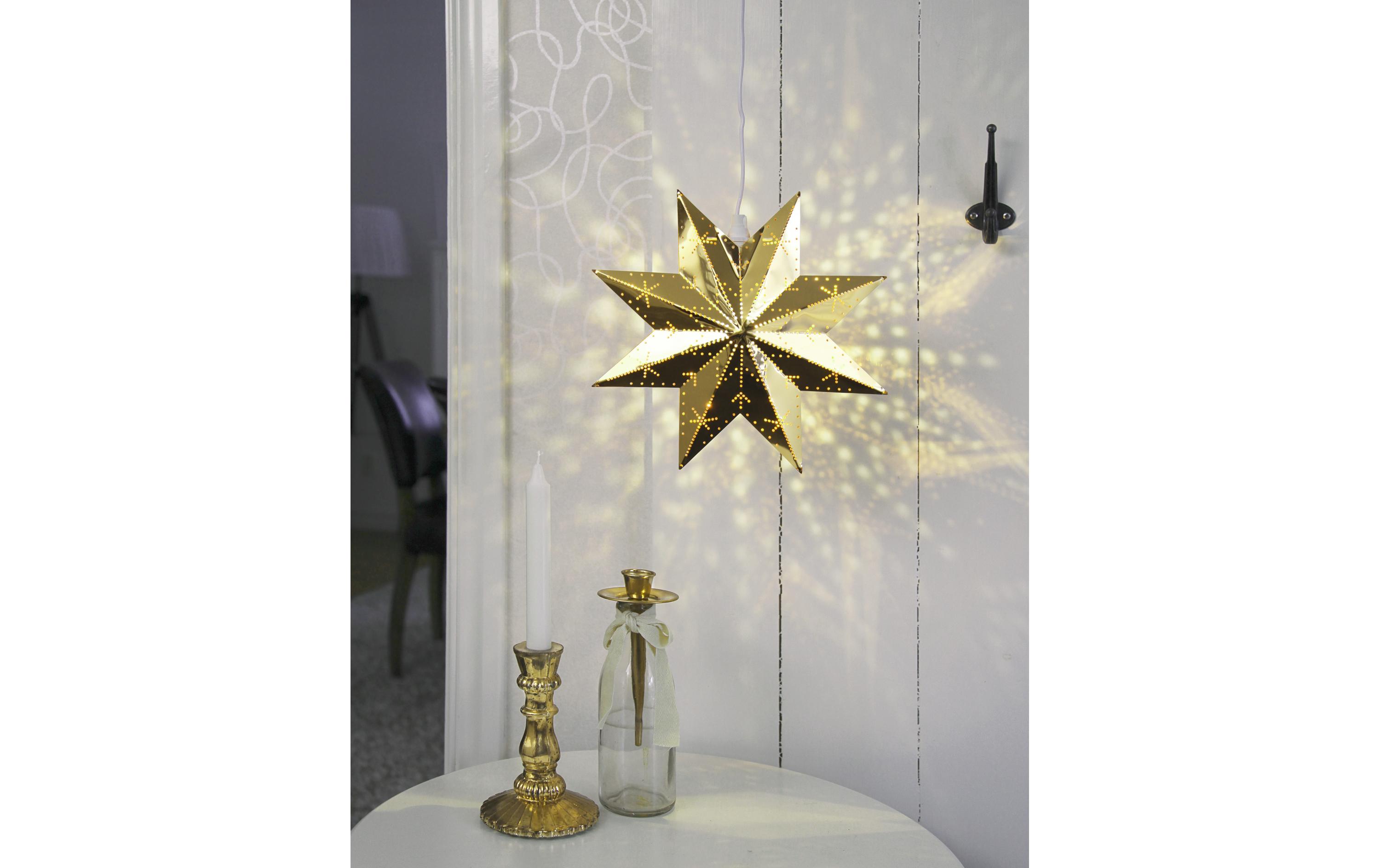 Fensterhänger Metallstern Classic, 28 cm, MessingStimmungsvolle Fensterbeleuchtung aus Metall