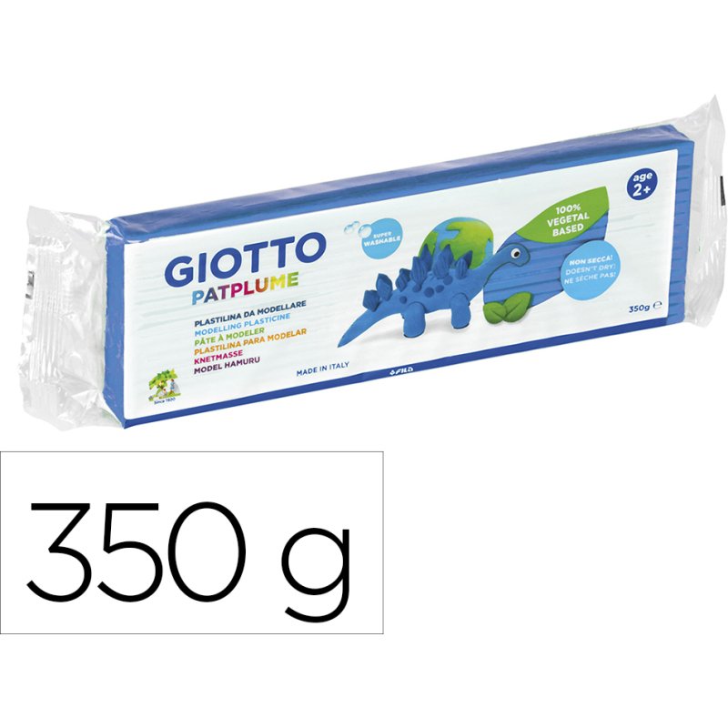 Patplume giotto matiere vegetale souple ne seche pas  pain predecoupe 350g coloris  cyan