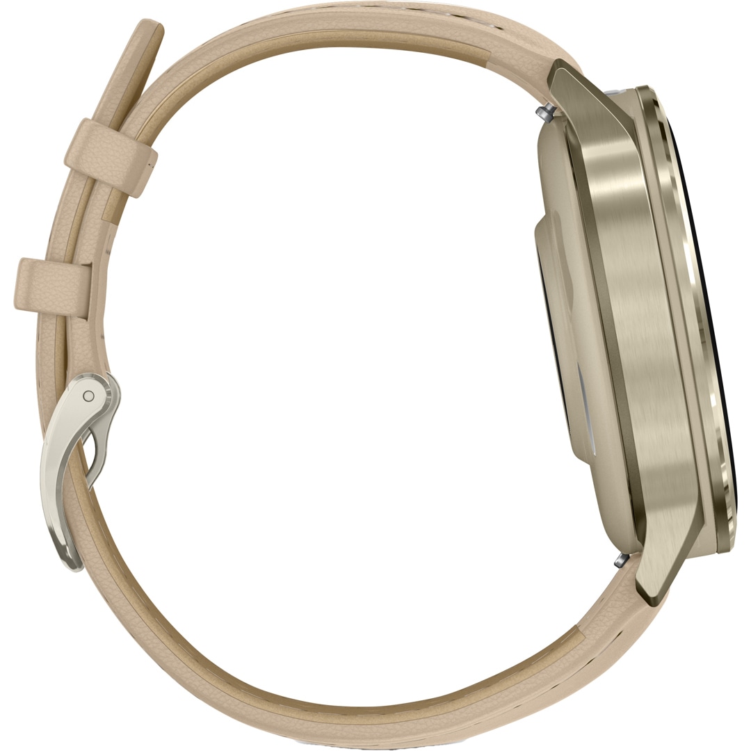 Garmin Venu 4 - 41mm Beige / Lunargold mit Lederarmband