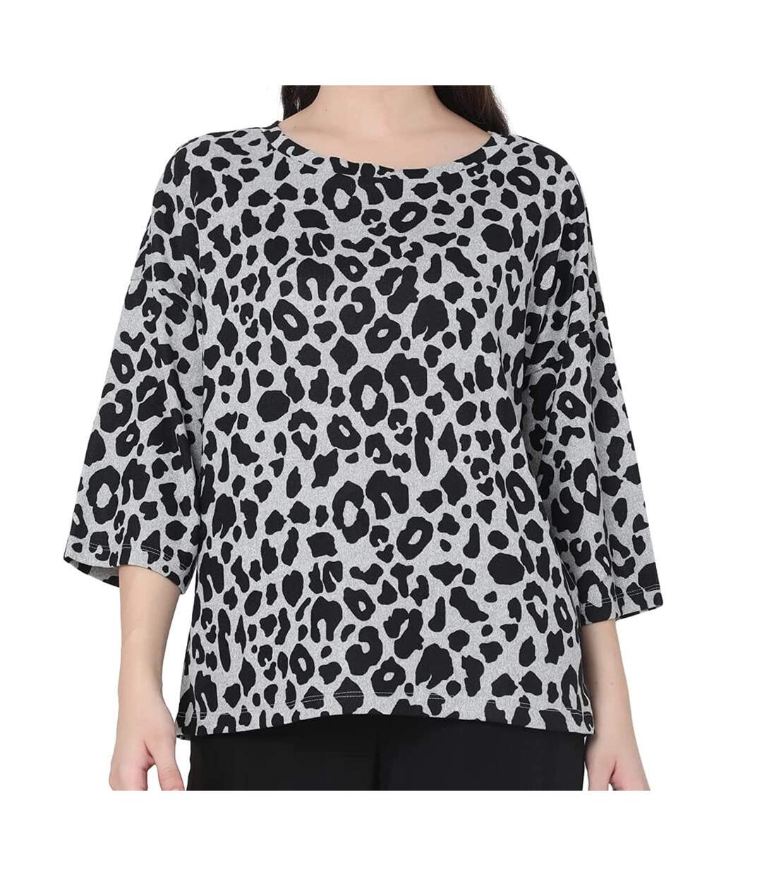 Pull Imprimé Léopard Gris Femme Vero Moda Olivia