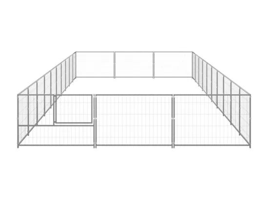 Chenil extérieur cage enclos argenté 1000 x 300 x 70 cm 02_0000265