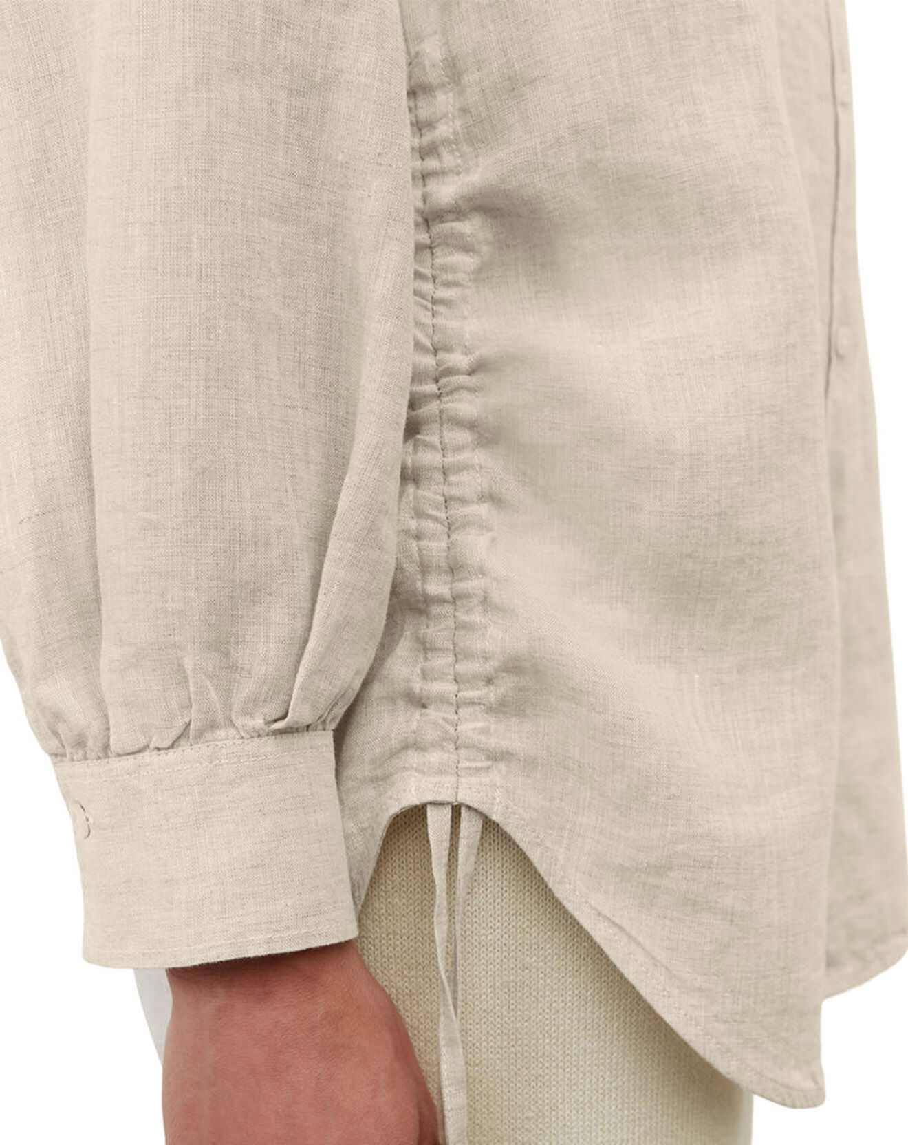 Marc O'Polo Chemise 100% Lin Drapé beige