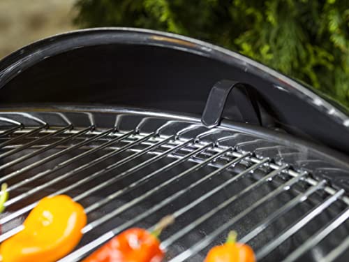 Weber Classic Kettle barbecue au charbon de bois, surface de cuisson Ø 57cm, barbecue avec couvercle et cuve en acier emaillé, thermomètre intégré au couvercle, trépied et roues – Noir (1341504)