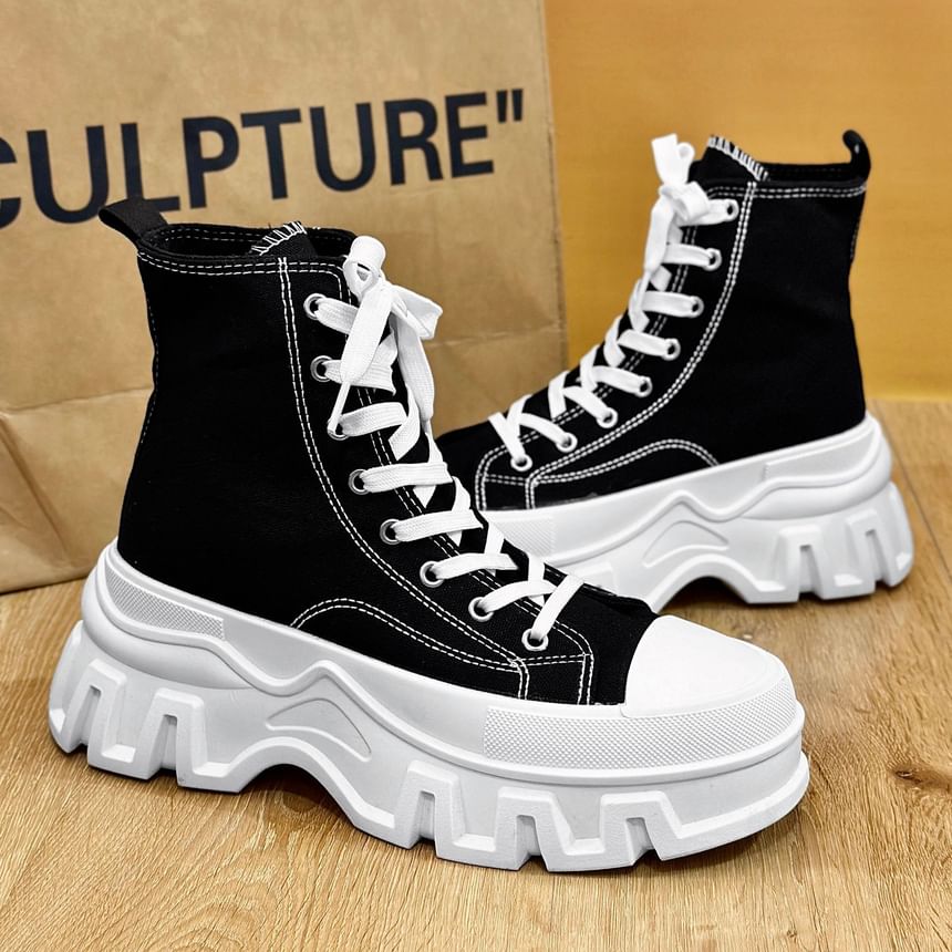 Tanzanite - Platform Canvas High Top Sneakers
